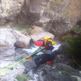 Barranco Caldares - Ultimo rapel acceso con pasamanos